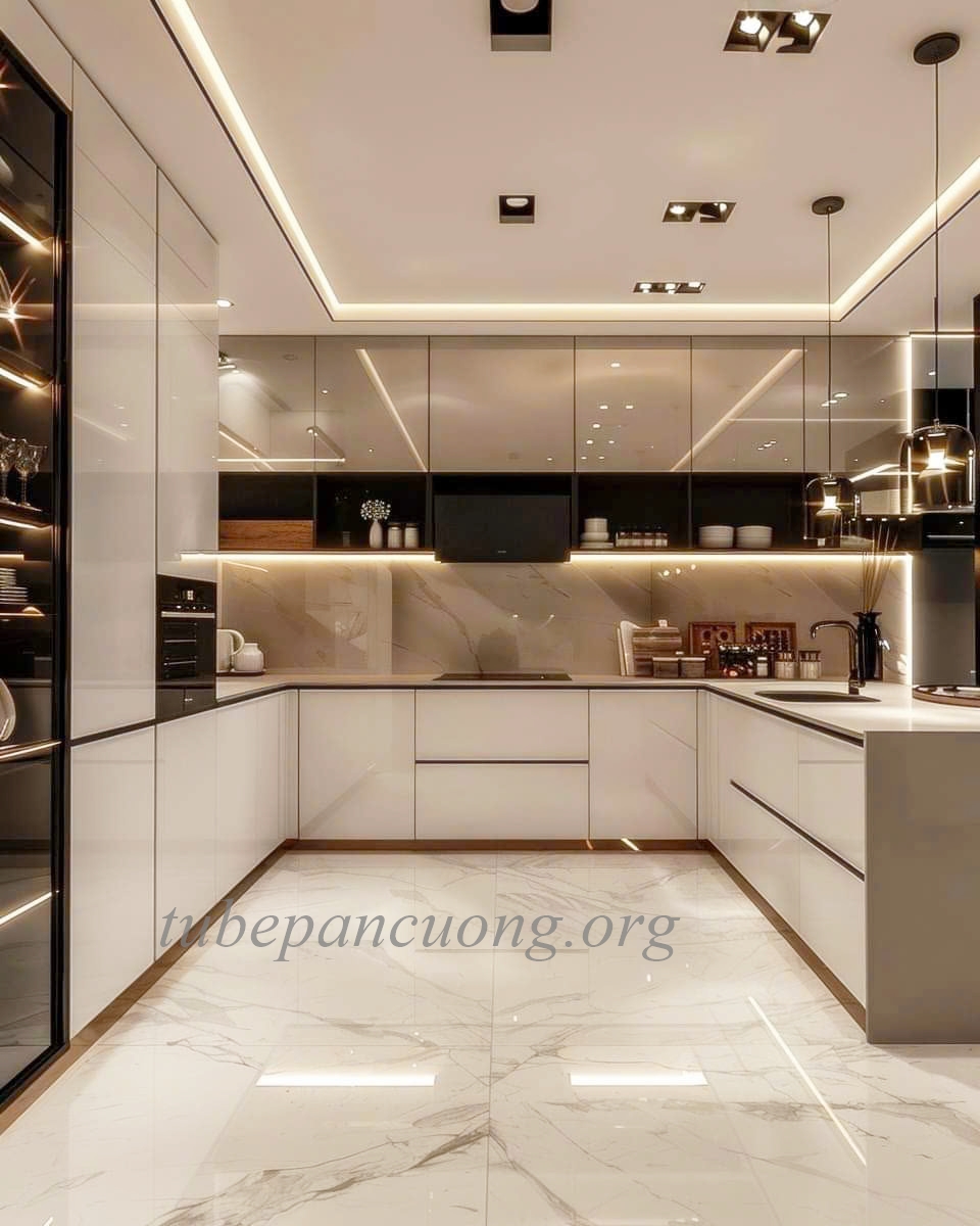 Tủ bếp gỗ nhựa acrylic cao cấp 