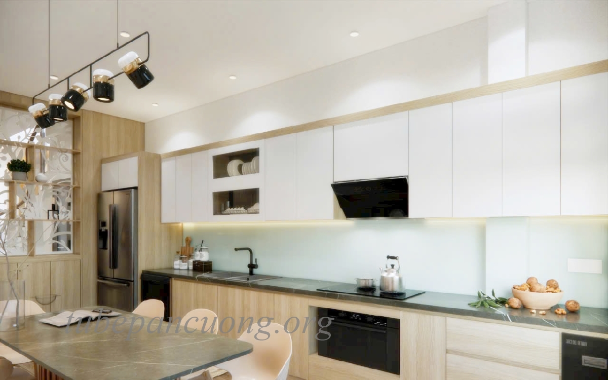 Tủ bếp gỗ nhựa phủ melamine 