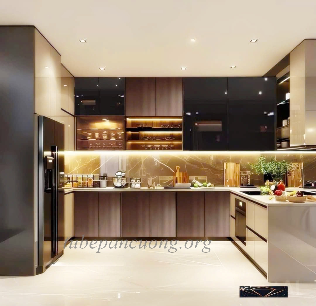 Tủ bếp gỗ nhựa acrylic cao cấp 