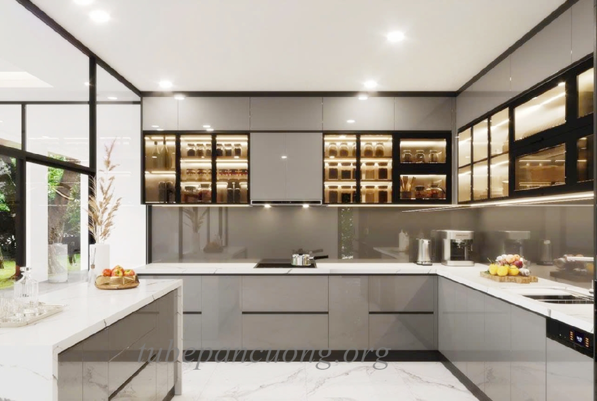 Tủ bếp gỗ nhựa acrylic cao cấp 