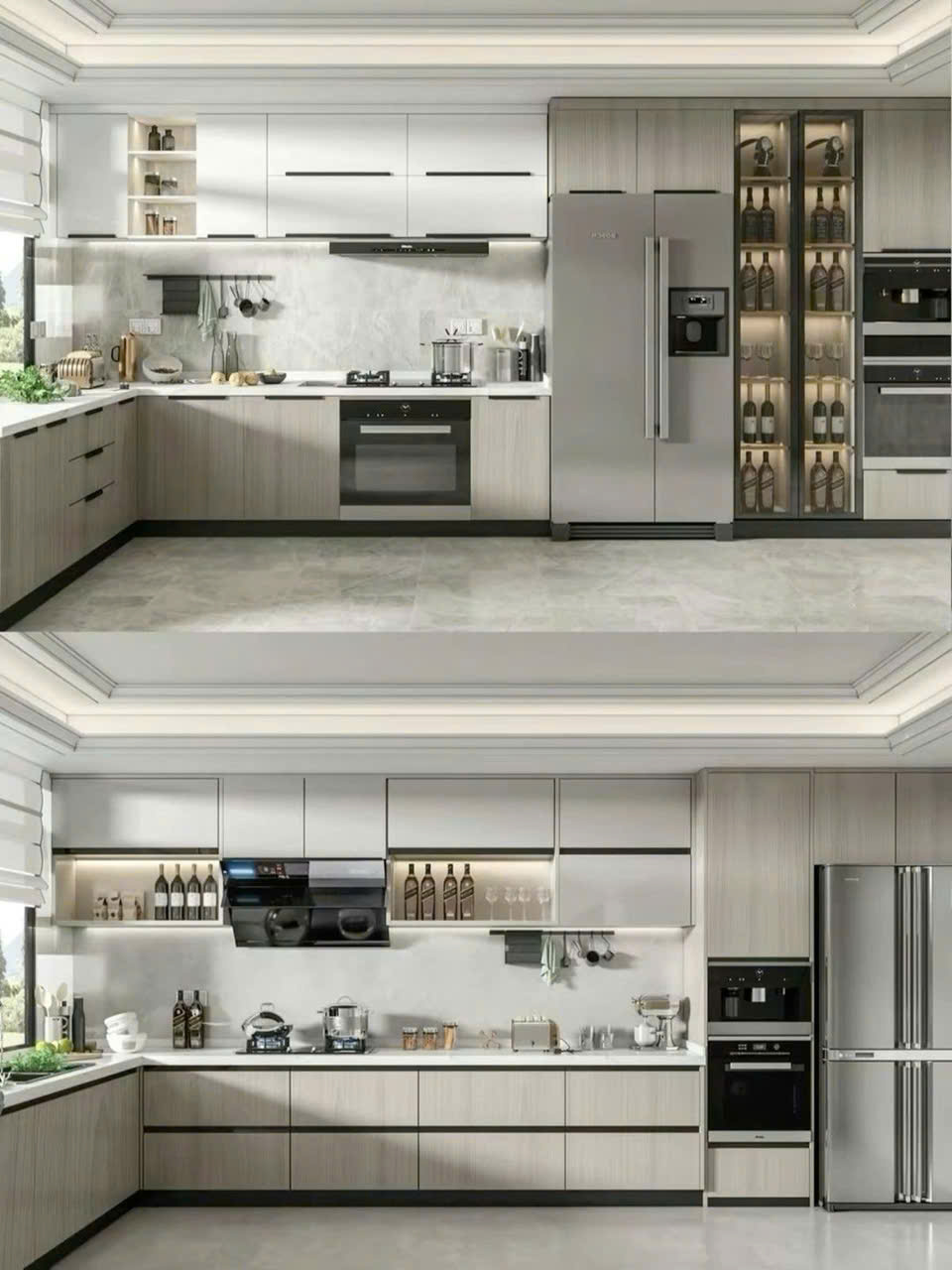 Tủ bếp gỗ nhựa màu khác sang trọng