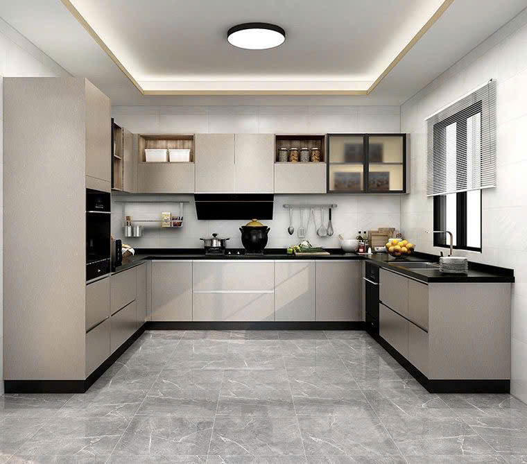 Tủ bếp gỗ nhựa màu khác sang trọng