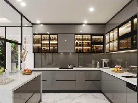 Tủ bếp gỗ nhựa acrylic cao cấp