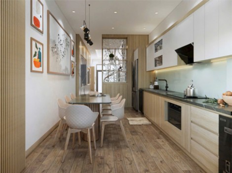 Tủ bếp gỗ nhựa phủ melamine