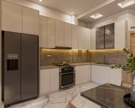 Tủ bếp nhựa picomat cánh phủ acrylic